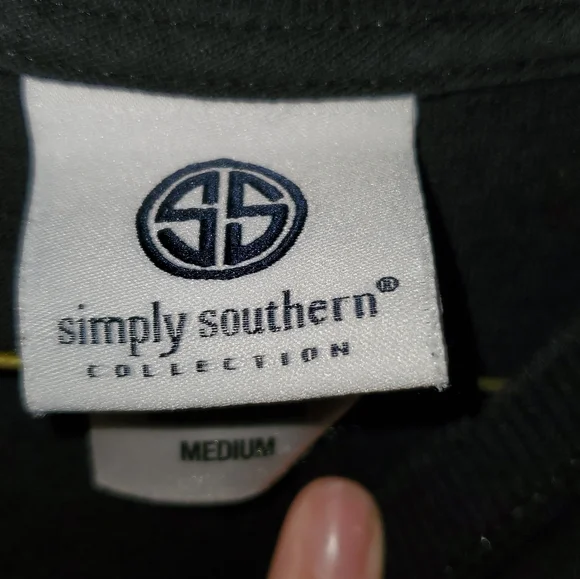 Simply Southern Black Long Sleeve Shirt, Medium, Arm Patch - Picture 5 of 6